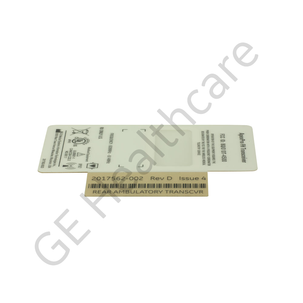 ApexPro FH Transceiver Rear Label ApexPro FH Transceiver Rear Label